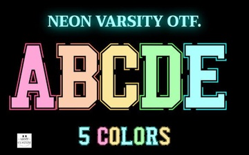 Neon Varsity Font: Bold Colorful Display Typeface